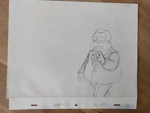 Matt Groening - Originele productietekening Chief Wiggum, ingelijst + certificaat kopen? Bied vanaf 80!