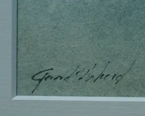 Gerard van de Weerd - Ingelijste aquarel , Landschap in Drenthe kopen? Bied vanaf 50!