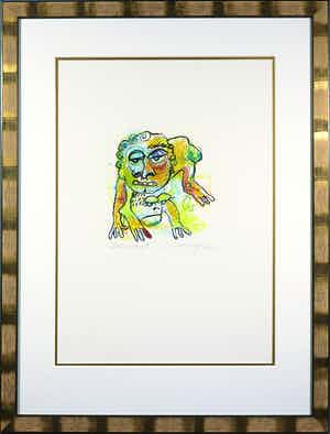 Henk Vierveijzer - Pastelkrijt, Dominant - Ingelijst verkocht voor € 50!