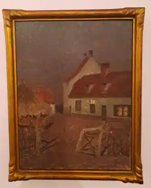 Emile Claus - Hoeve met hooimijt. vendu pour 2600€ !