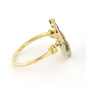 14k gouden ring met robijn en diamant 0.10 ct kopen? Bied vanaf 210!