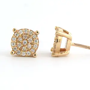 14k rosé gouden oorknoppen bezet met briljant geslepen diamant 0.20ct kopen? Bied vanaf 300!