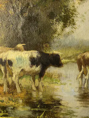 Cor Bouter - Landschap met koeien kopen? Bied vanaf 350!