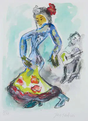 Jan Sierhuis - Giclée, Danseres, inclusief gedicht kaufen? Bieten Sie von 1!