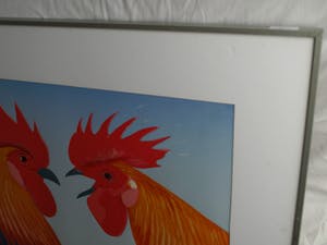 Jurjen Fontein - Zeefdruk , “Kippen” – gesigneerd & ingelijst kopen? Bied vanaf 1!