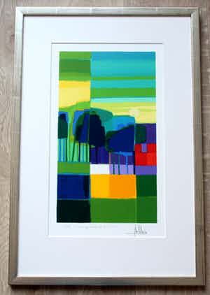 Ton Schulten - Zeefdruk: Voorjaarsgroen I - 2003 (keurige lijst!) verkocht voor € 275!