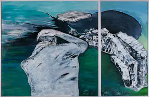 AcheterSophie Mellema - Acryl op paneel, Hemel op aarde I tweeluik - Ingelijst? Enchérissez de 100!