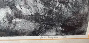 Niet of onleesbaar gesigneerd - Abstracte Ets "Samaritaan" uit 1972 - gesigneerd Joh. Zutphen? kopen? Bied vanaf 10!