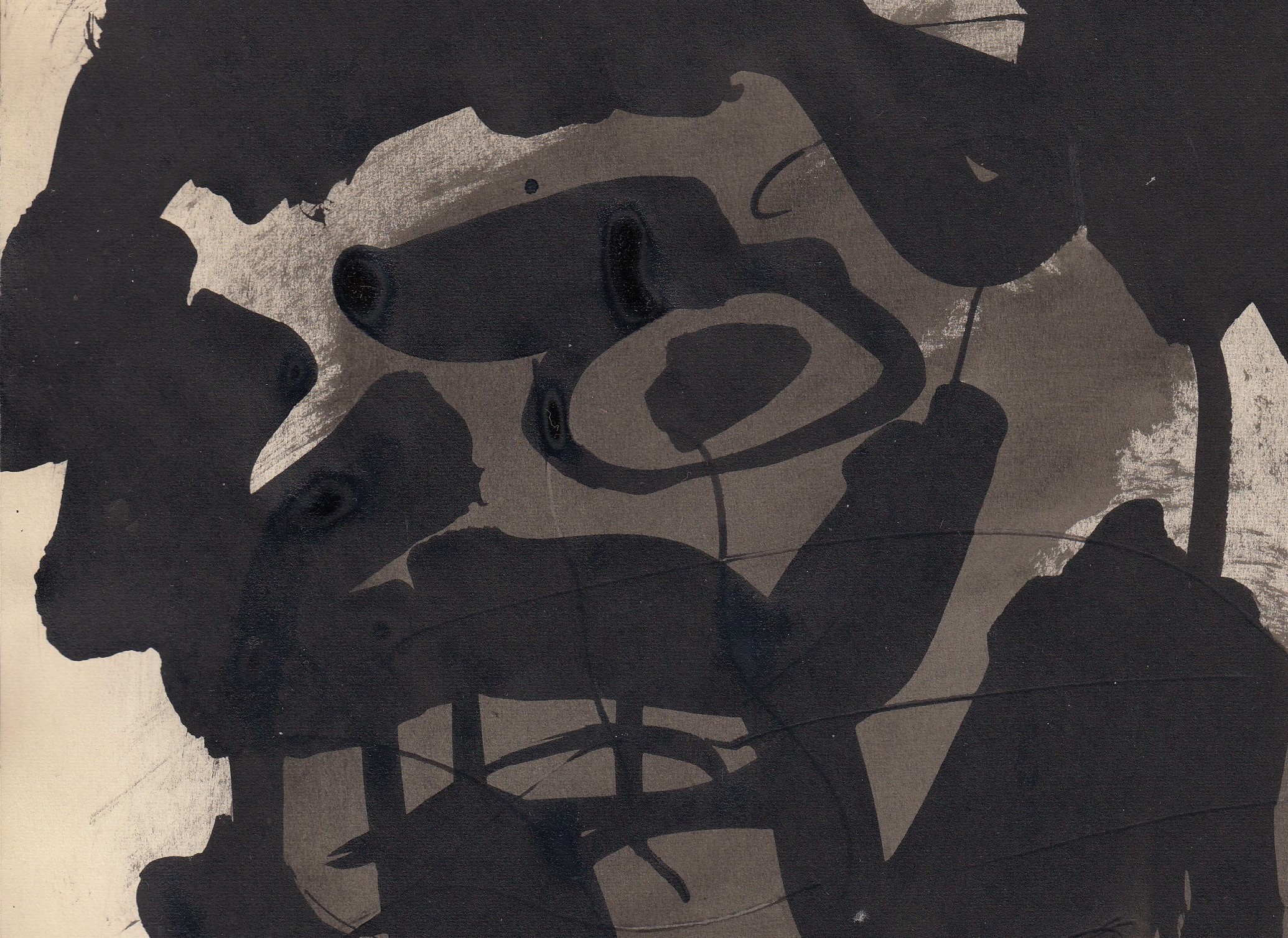 Jan Sierhuis - Abstracte Kompositie op papier gesigneerd. kopen? Bied vanaf 135!