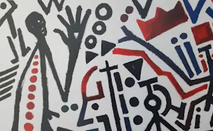 A.R. Penck - nach 'Die Zukunft des Emigranten', großes Farboffset (1991), im Druck signiert kopen? Bied vanaf 68!