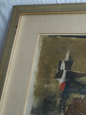 Niet of onleesbaar gesigneerd - Ingelijste litho , Abstract - gesigneerd - 83 x 63 cm kopen? Bied vanaf 10!
