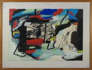 Jan Geelen - Gemengde techniek op papier, De avond - Ingelijst (Groot) kopen? Bied vanaf 1!