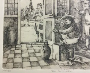 Anko C. Wieringa - De Schilder | ets - ingelijst kopen? Bied vanaf 19!