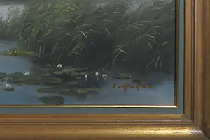 Conrad van Reken - Olieverf op doek, Waterlandschap kopen? Bied vanaf 120!