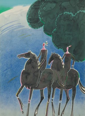 Albert Zavaro - Litho, Les deux indiens - Ingelijst kopen? Bied vanaf 50!