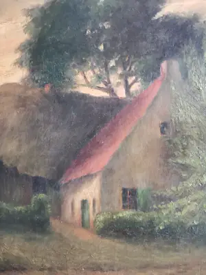 Niet of onleesbaar gesigneerd - Landelijk zicht met hoeve kopen? Bied vanaf 10!