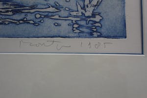 Jan Montyn - Ingelijste ets: Tempelbloemen aan de Mekong - 1985 kopen? Bied vanaf 125!