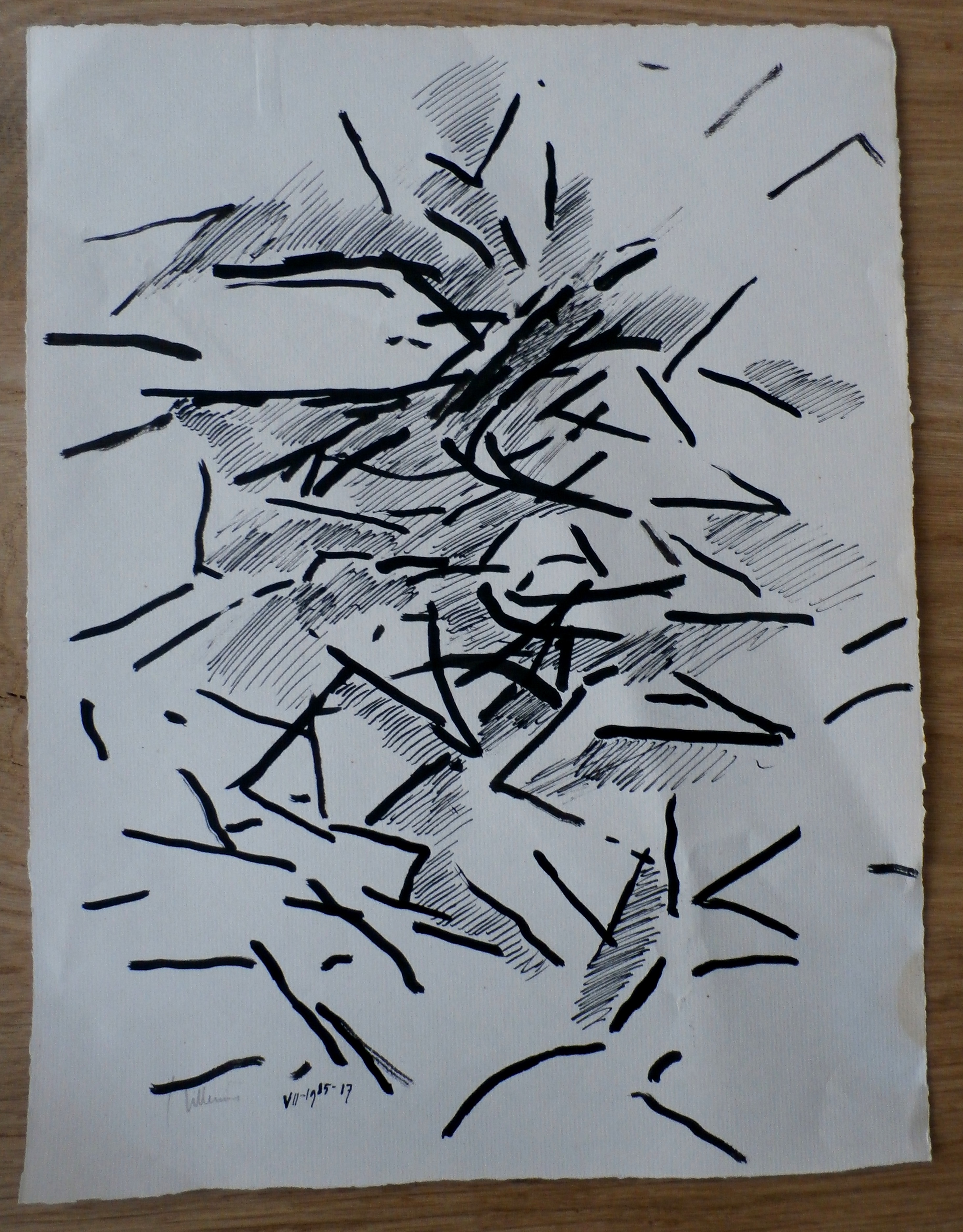 Jaap Hillenius - stifttekening - 1985 kopen? Bied vanaf 35!