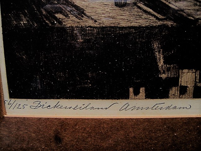 Petrus Johannes Teunissen - Prachtige ca. 1920 Ets "Amsterdam het Bickerseiland" gesigneerd kopen? Bied vanaf 1!