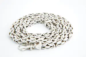 74- Lang (60cm) & massief 1e gehalte (925/1000) zilveren "Konings" ketting kopen? Bied vanaf 170!