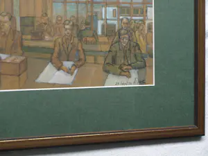 Dirk Harting - Ingelijste pasteltekening , Op kantoor – 1954 - Lijst, 50 x 64 cm kopen? Bied vanaf 100!