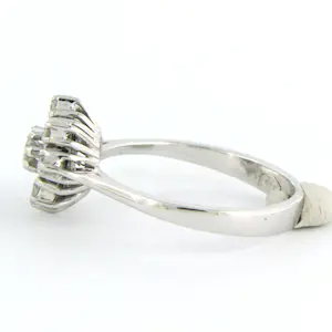 14k witgouden ring bezet met briljant en single cut geslepen diamant tot. 0.15ct kopen? Bied vanaf 260!