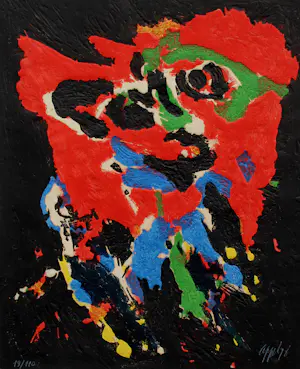 Karel Appel - Ingelijste carborundum ets op papier: "Vliegende duivel" - 1976 kaufen? Bieten Sie von 1995!