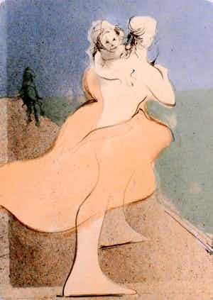 Ronald Tolman - dansende vrouw met kind - 1989 verkocht voor € 90!