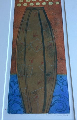 Lukie de Bree - Set van 2 kleuren etsen (E.A.) | in bronskleurige metalen lijsten kopen? Bied vanaf 75!