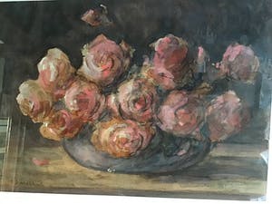 Hendricus Dievenbach - Bloem silleven , aquarel kopen? Bied vanaf 150!