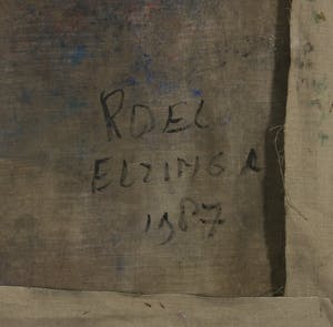 Roel Elzinga - Olieverf op doek, Abstracte compositie - Ingelijst kopen? Bied vanaf 50!