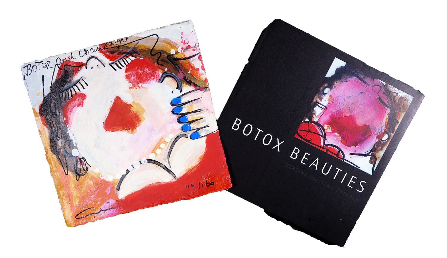 Gerdine Duijsens-Kroeze - Boek met zeefdruk op geschept papier, Botox and Champagne verkocht voor € 1!