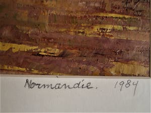 Erna van Mondfrans - Fraai verstild realistisch olieverf "Normandie / Frankrijk" gesigneerd kopen? Bied vanaf 10!