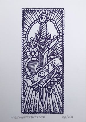Henk Schiffmacher - Love - zeefdruk - oplage 47/50 kopen? Bied vanaf 50!