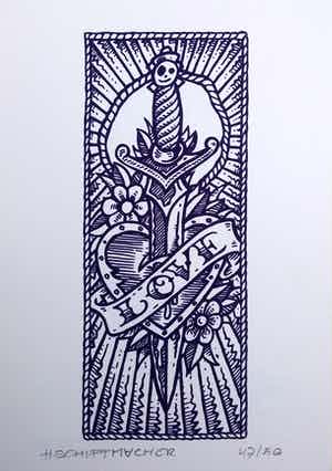 Henk Schiffmacher - Love - zeefdruk - oplage 47/50 verkocht voor € 50!