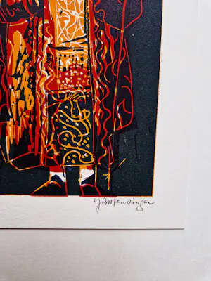 Jan Mensinga - twee typische JM kleuren lithografieen "Koningspaar en koningen" gesigneerd kopen? Bied vanaf 46!