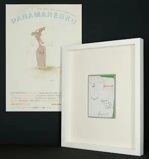 Panamarenko - Gesigneerd, uitnodiging tentoonstelling „Papaver - Luchtschipbouw” plus poster kopen? Bied vanaf 485!
