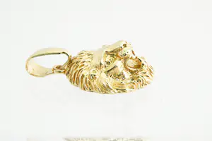 134 - Mooi gedetailleerde 18 Krt geel-gouden Leeuwenkop hanger kopen? Bied vanaf 310!