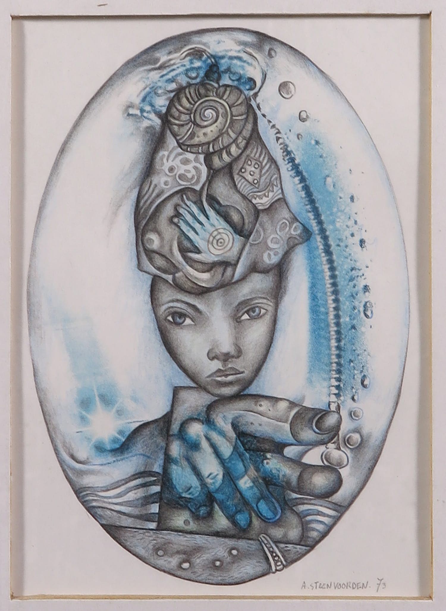 Ab Steenvoorden - Litho, Surrealistisch portret van een vrouw kopen? Bied vanaf 1!