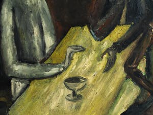 Niet of onleesbaar gesigneerd - Olieverf op board , “Aan de tafel” – gesigneerd & ingelijst kopen? Bied vanaf 10!