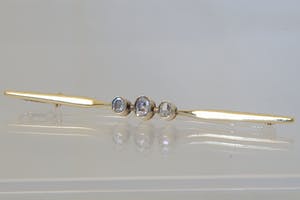 2002- Vintage gouden (14kt) Broche met 3 steens diamant (Amsterdamse roos) kopen? Bied vanaf 180!