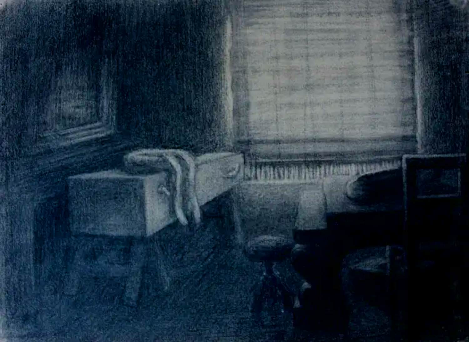 Buy Ton van Tast - Potloodtekening: Kamer met een kist? Bid from 75!