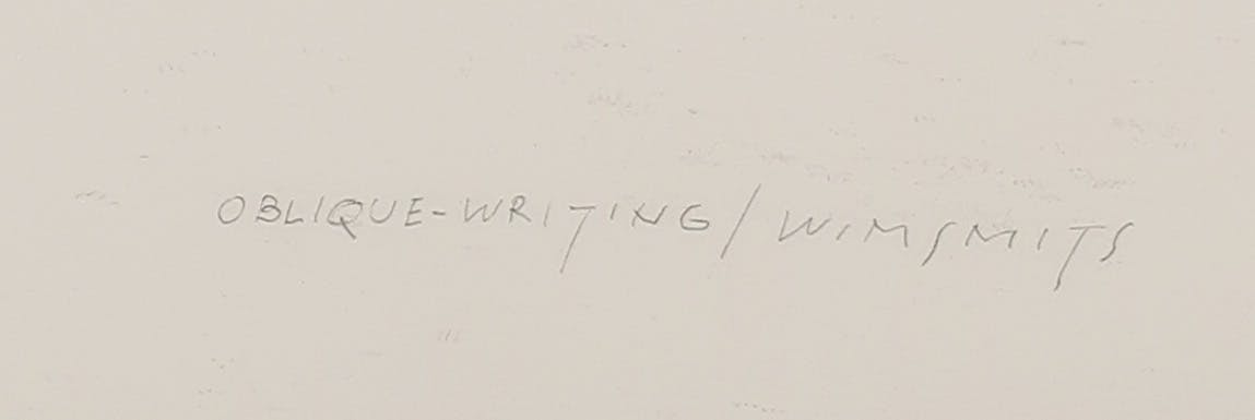 Wim Smits - Potlood tekening, Oblique-writing - Ingelijst kopen? Bied vanaf 100!