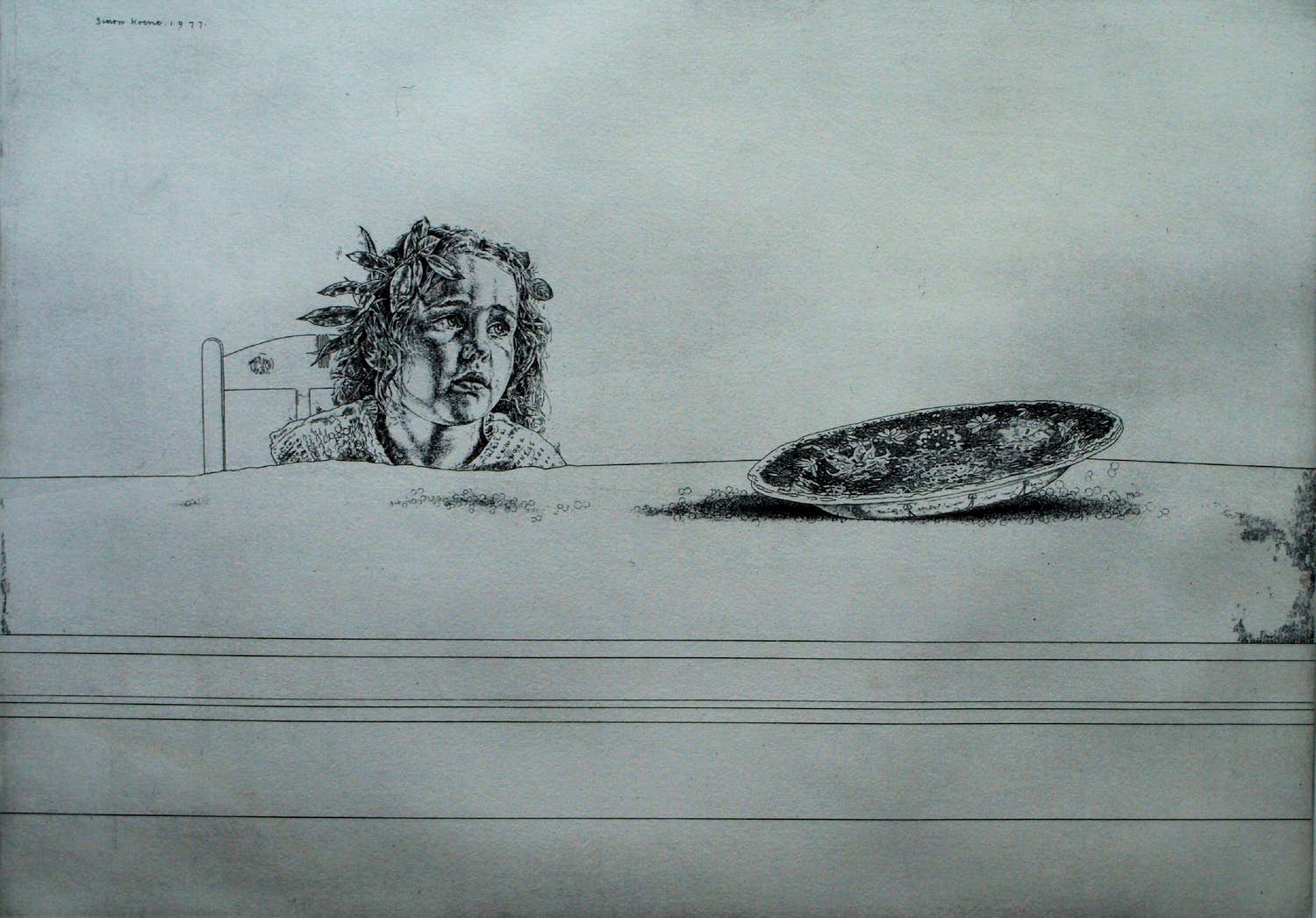 Simon Koene - Ets , Meisje aan tafel - 1977 kopen? Bied vanaf 1!