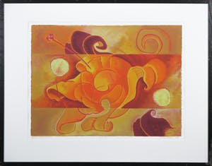 Jan van Delft - Zeefdruk, Lelie III - Ingelijst kopen? Bied vanaf 1!