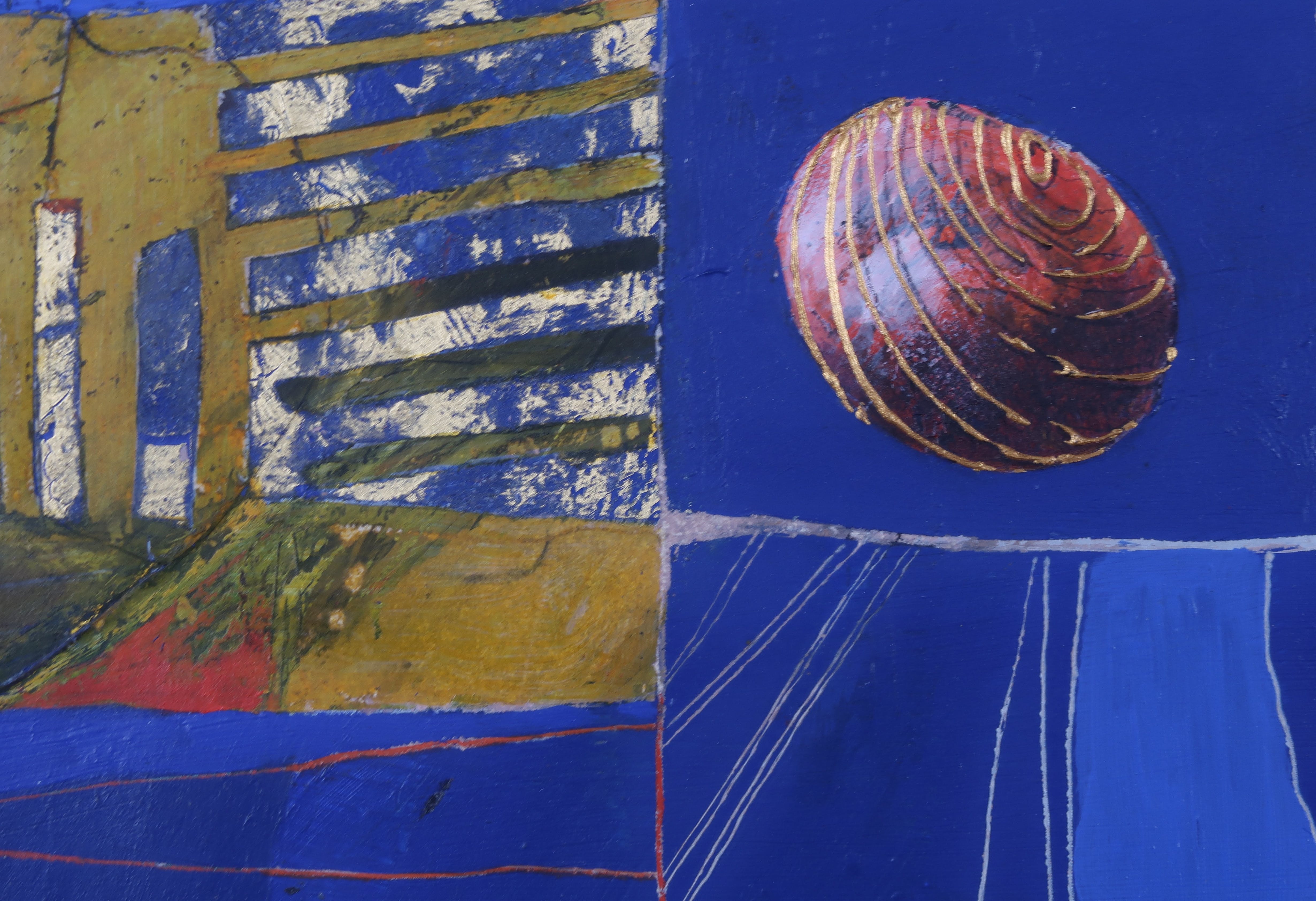 Ben Bodt - Olieverf en collage op paneel, Binnenschap - Ingelijst kopen? Bied vanaf 100!