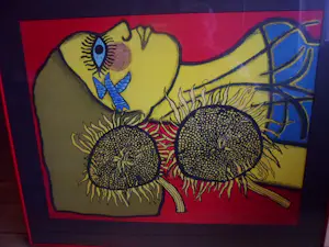 Corneille - Litho, Titel, Femme et des tournesols, kopen? Bied vanaf 275!
