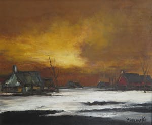 Paul Permeke - Olieverf op doek, Winterlandschap - Ingelijst kopen? Bied vanaf 450!
