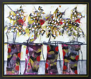 Willem van Scheijndel - Acryl op doek, Zonder titel - Ingelijst (Zeer groot) verkocht voor € 1000!