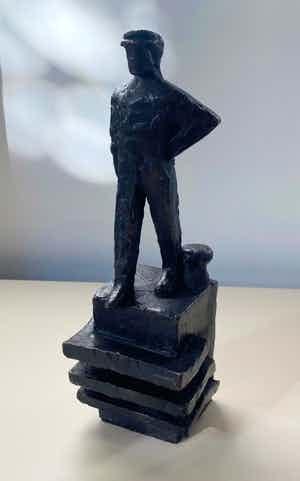 Jaap Hartman - Bronzen beeld "Binnenschipper" verkocht voor € 100!